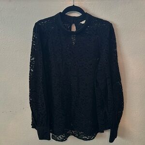 H&M black lace blouse XXL